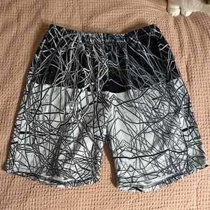 Abstract Black and White Shorts